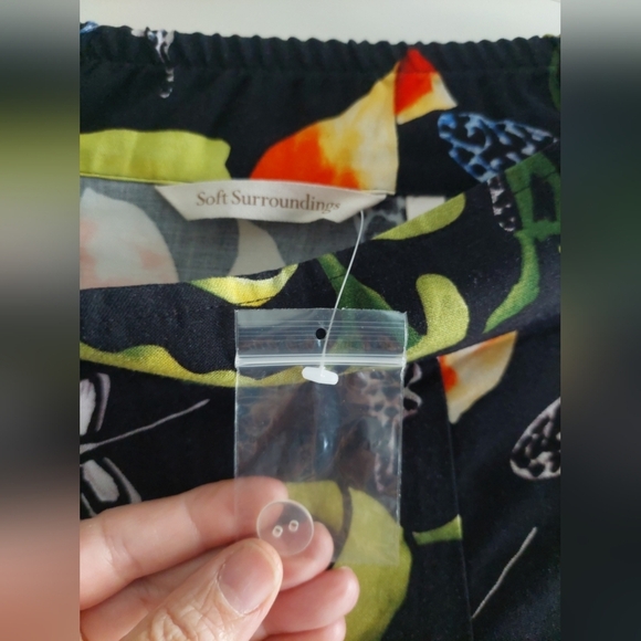 Soft Surroundings Abstract Floral Midi Skirt Dragonflies Wearable Art Small - Picture 4 of 8